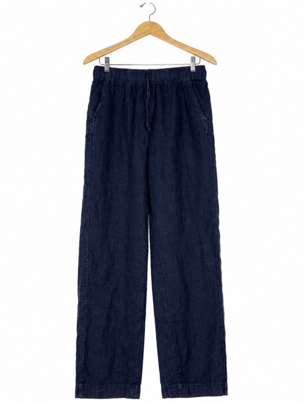 Alex Mill Navy 100% Linen Pull-On Pants Small Relaxed Wide Leg